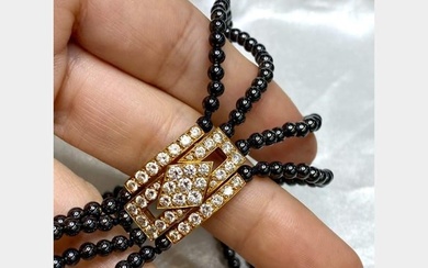 Van Cleef & Arpels Paris 18K and Hematite Necklace and Bracelet Set