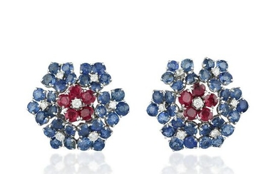 Van Cleef & Arpels Vintage Ruby Sapphire and Diamond