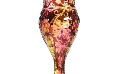 Vase, Art Glass, Stevens & Williams Tri-color