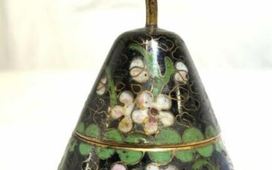 Vintage Enameled Pear Shaped Asian Trinket Box