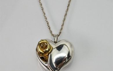 Vintage Gorham Sterling Silver Heart Necklace