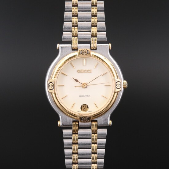 Vintage Gucci 9000M Two Tone Quartz Wristwatch in United States