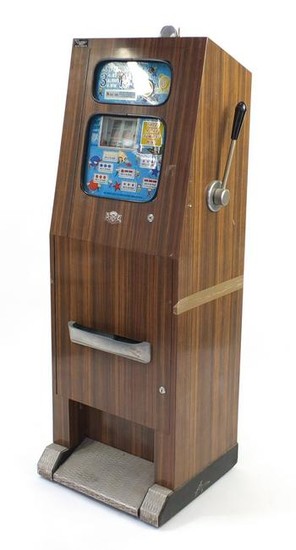 Vintage One Arm Bandit bell fruit slot machine, 154cm H
