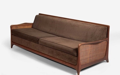Vladimir Kagan, (American, 1927-2016) Contour Convertible Sofa with Caning, Model 509, Kagan-Dreyfuss, Inc., USA, circa 1958