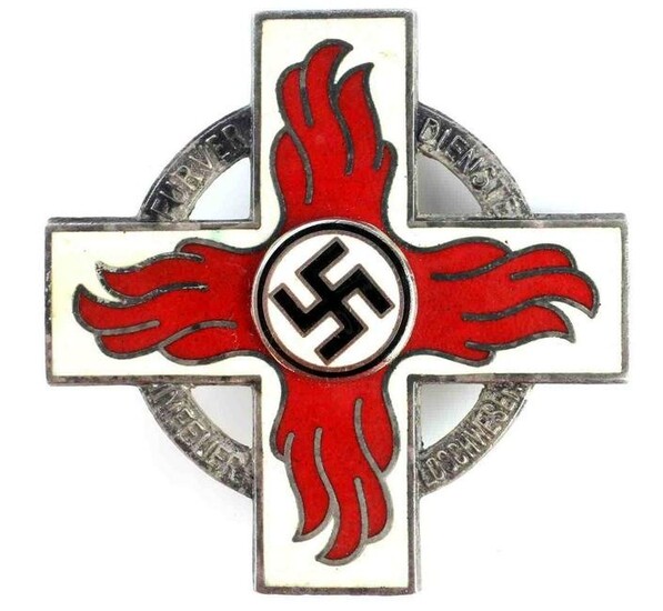 WWII GERMAN NSDAP 1ST CLASS FIRE BRIGADE BADGE