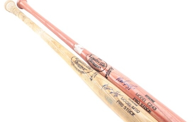 Wade Boggs and Bernie Williams Signed Louisville Slugger "Pro Stock" Bats