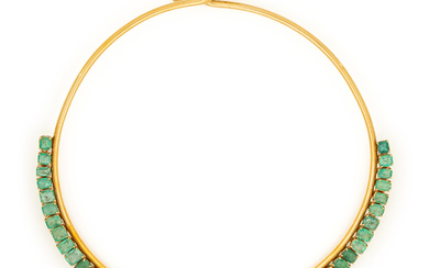 YELLOW GOLD AND EMERALD NECKLACE