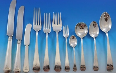 by Durgin Sterling Silver Flatware Set for 12 Service 212 pieces Dinner Deco