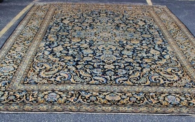 c1930s ANTIQUE SIGNED Persian KESHAN ROOM SIZE RUG