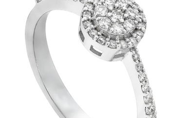 0.34 tcw Diamond Ring - 14 kt. White gold - Ring - 0.34 ct Diamond - No Reserve Price