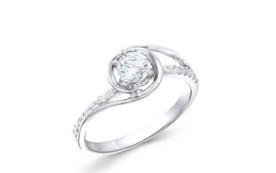 0.36 CTS TW CERTIFIED DIAMONDS 14K WHITE GOLD RING SIZE