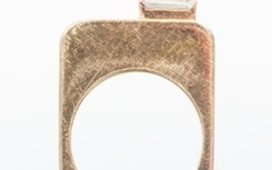 Arlene Altman Modernist 14 K and Diamond Ring