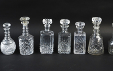 GLASS & CRYSTAL DECANTER GROUPING