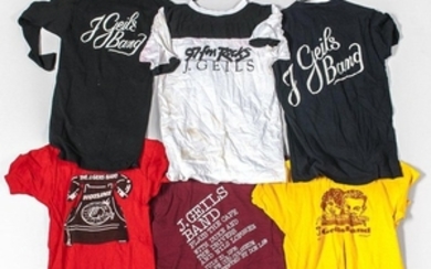 Six Vintage T-shirts, including J. GEILS BAND PLAYS THE CAPE/WITH DUKE AND THE DRIVERS/AND NILS LOFGREN, CAPE COD COLISEUM 1976, and ot