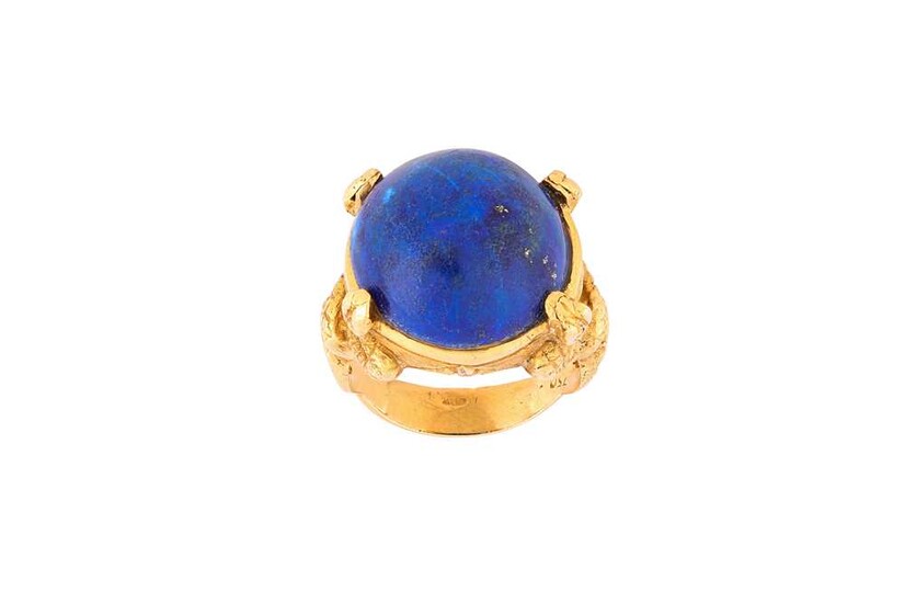 A lapis lazuli dress ring, circa 1960 The circular...