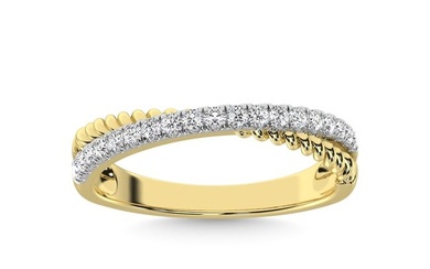 10K Yellow Gold Diamond 1/4 Ct.Tw. Crossover Fashion Ring
