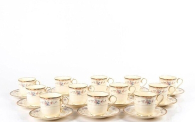 12 Noritake Lylewood Bone China, Tea Cups & Saucers