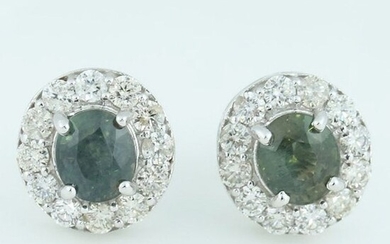14 K White Gold 5.63 Ct. Alexandrite & Diamond Earrings