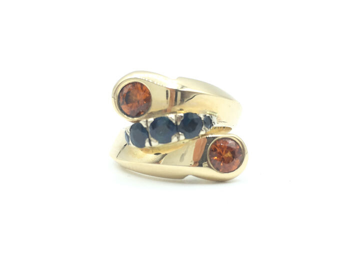 14 kt. Gold - Yellow Gold Cocktail Ring Sapphire