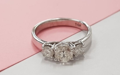 14 kt. White gold - Ring - 1.40 ct Diamond - collection D VS2
