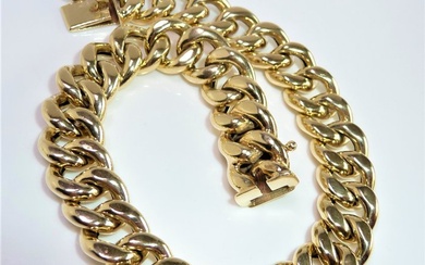 14 kt. Yellow gold - Bracelet - Round curb bracelet 20 cm