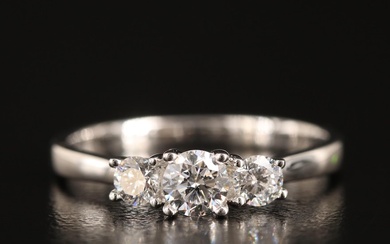 14K 0.52 CTW Lab Grown Diamond Three Stone Ring with IGI Report
