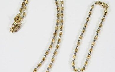 14K Gold Necklace and Bracelet. Globe Pendant