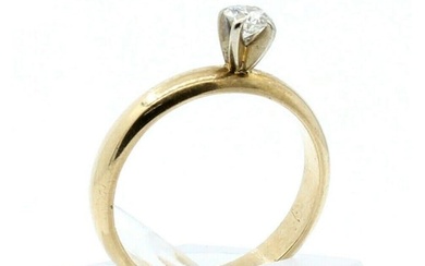 14k Yellow Gold .20ct Diamond Solitaire Ladies Ring Size 5.5