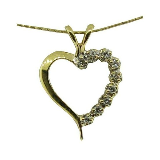 14kt Gold & Diamond Heart Pendant