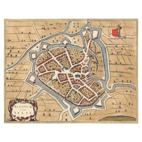17th-Century Map of Aalst, Belgium