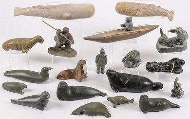 18 INUIT STONE CARVINGS