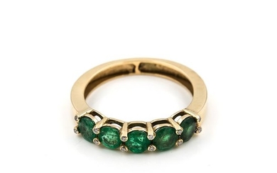 18 kt. Gold, Yellow gold - Ring - 1.75 ct Emerald - Diamonds