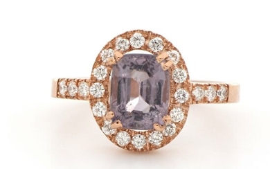 18 kt. Pink gold - Ring - 2.50 ct Spinel - Diamonds