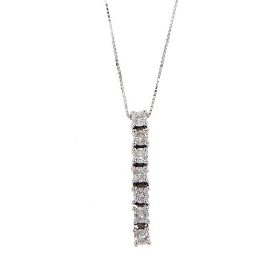 18 kt. White gold - Necklace with pendant Diamonds