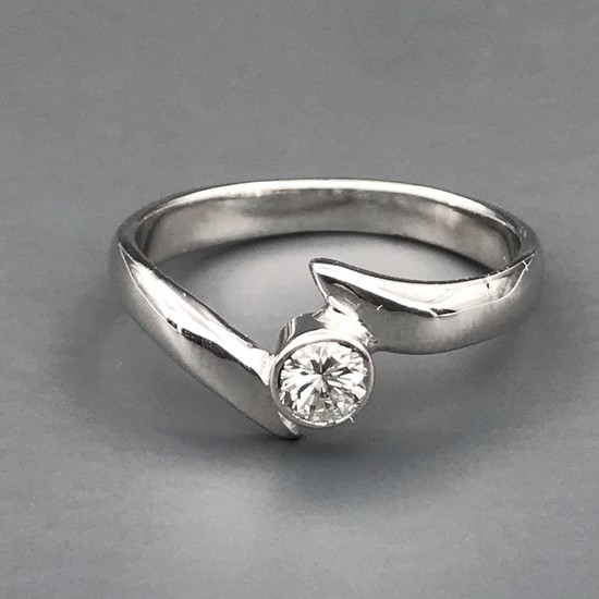 18 kt. White gold - Ring - 0.20 ct Diamond