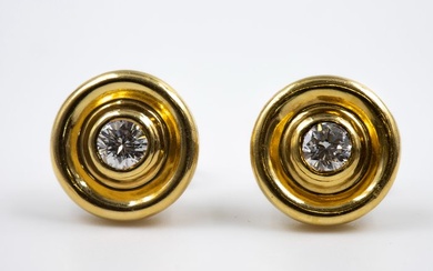 18 kt. Yellow gold - Earring - 0.60 ct