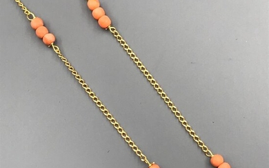 18 kt. Yellow gold - Necklace Coral