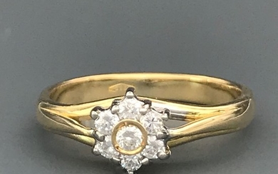 18 kt. Yellow gold - Ring - 0.21 ct Diamond