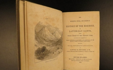 1856 History of Mormons Latter-Day Saints Polygamy
