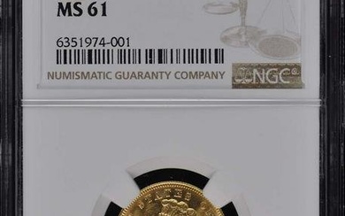 1878 Three Dollar $3 NGC MS61