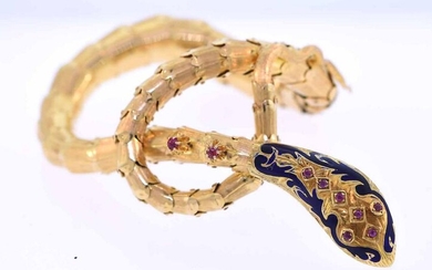 18K gold snake bracelet