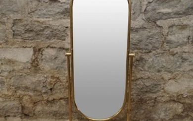 Brass Standing Cheval Mirror