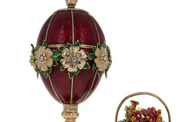 1901 Basket of Flowers Royal Imperial Faberge Inspired Egg