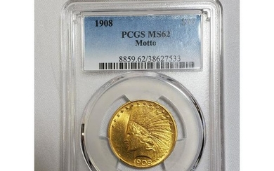 1908 $10 Indian Gold Piece MS62