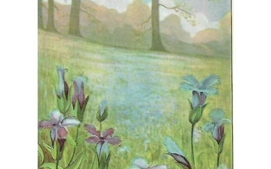1920's Fringed Gentian Color Lithograph Print