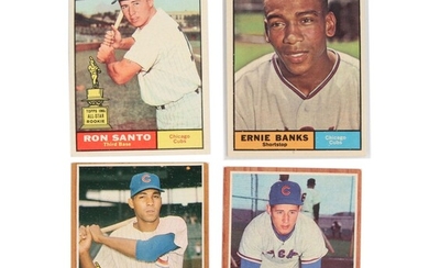 1961 and 1962 Topps Chicago Cubs Baseball Cards with Banks, Santo, and Williams