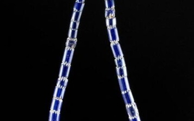 19th C. Venetian Glass Chevron Trade Bead Necklace