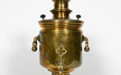 19th Century, Russian Peasant Barrel Brass Samovar