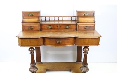 19th Century mahogany desk / dresser base having a configura...