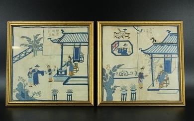 2 Antique Chinese Embroideries on Silk